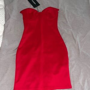 Pretty little thing red mini dress size US 2